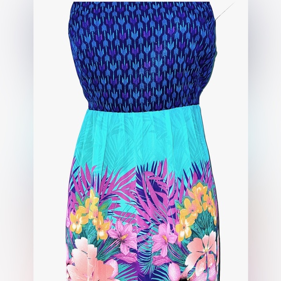 NWT! Torrid Tropical Print Chiffon Strapless Dress Womens Size 14 - Picture 2 of 14